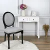 La Chaise Longue CHAISE ELEONOR NOIR TISSU GRIS - Lot de 2 Discount