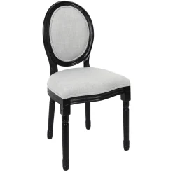 La Chaise Longue CHAISE ELEONOR NOIR TISSU GRIS - Lot de 2 Discount