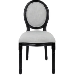 La Chaise Longue CHAISE ELEONOR NOIR TISSU GRIS - Lot de 2 Discount