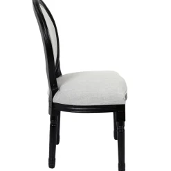 La Chaise Longue CHAISE ELEONOR NOIR TISSU GRIS - Lot de 2 Discount