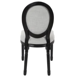 La Chaise Longue CHAISE ELEONOR NOIR TISSU GRIS - Lot de 2 Discount