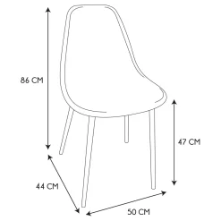 La Chaise Longue CHAISE MORA PIEDS METAL NOIR - Lot de 4 Discount