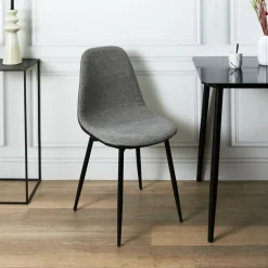 La Chaise Longue CHAISES MEMPHIS GRIS ET NOIR - Lot de 4 New