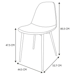 La Chaise Longue CHAISES MEMPHIS GRIS ET NOIR - Lot de 4 New