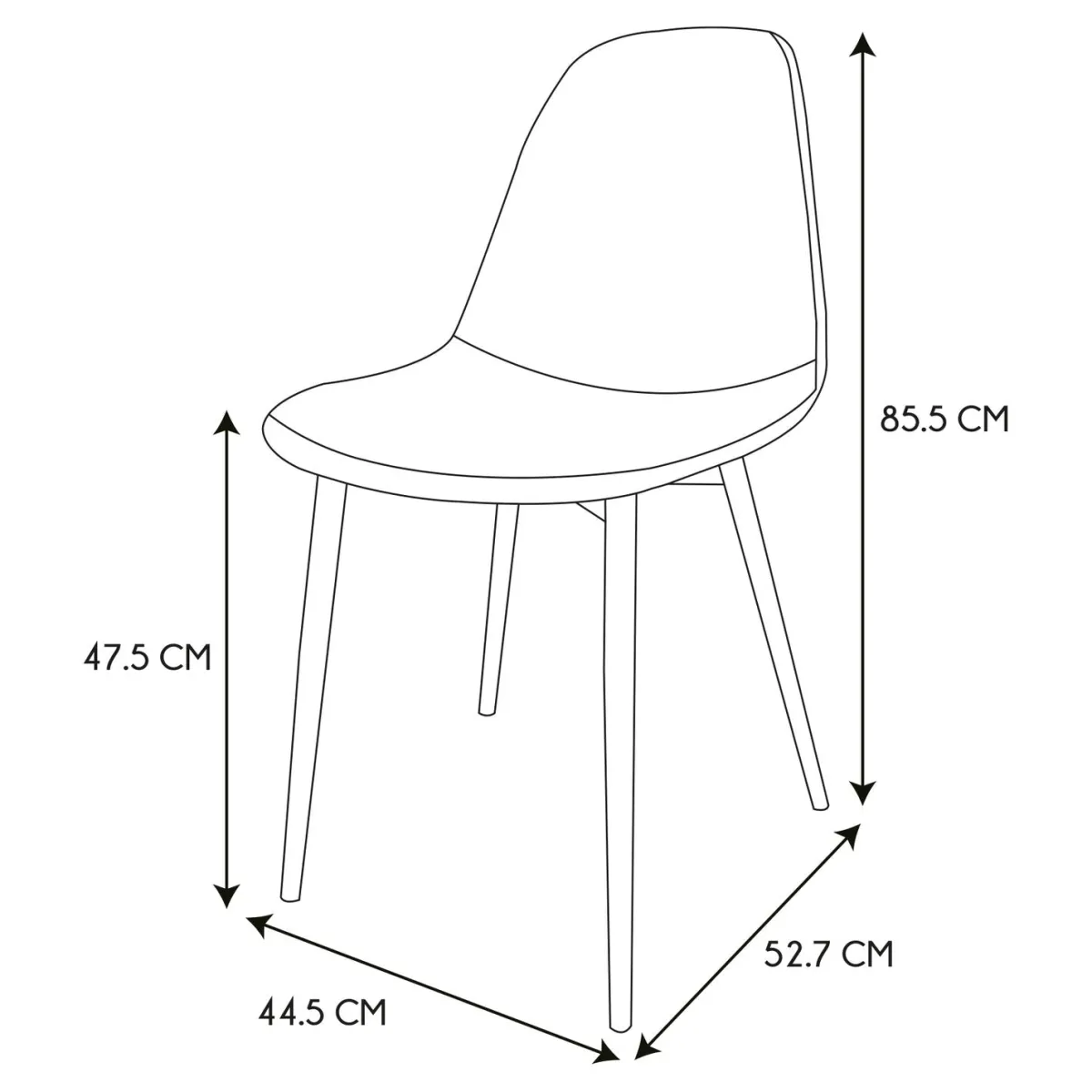 La Chaise Longue CHAISES MEMPHIS GRIS ET NOIR - Lot de 4 New