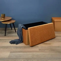 La Chaise Longue COFFRE BANC PLIABLE RETRO MOUTARDE Flash Sale