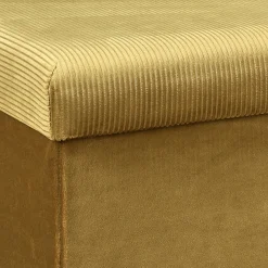 La Chaise Longue COFFRE BANC PLIABLE VELOURS COTELE GIULIA JAUNE New