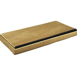 La Chaise Longue COFFRE BANC PLIABLE VELOURS COTELE GIULIA JAUNE New