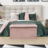 La Chaise Longue COFFRE BANC PLIABLE VELOURS COTELE GIULIA ROSE Online