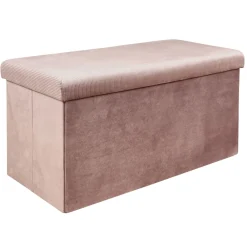 La Chaise Longue COFFRE BANC PLIABLE VELOURS COTELE GIULIA ROSE Online