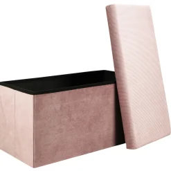 La Chaise Longue COFFRE BANC PLIABLE VELOURS COTELE GIULIA ROSE Online