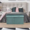 La Chaise Longue COFFRE BANC PLIABLE VELOURS COTELE GIULIA BLEU Discount