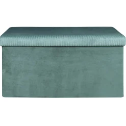 La Chaise Longue COFFRE BANC PLIABLE VELOURS COTELE GIULIA BLEU Discount