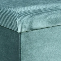 La Chaise Longue COFFRE BANC PLIABLE VELOURS COTELE GIULIA BLEU Discount