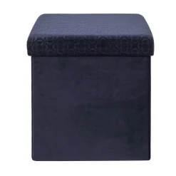 La Chaise Longue COFFRE POUF PLIABLE RETRO BLEU NUIT Outlet