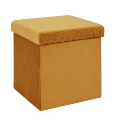 La Chaise Longue COFFRE POUF PLIABLE RETRO MOUTARDE Outlet