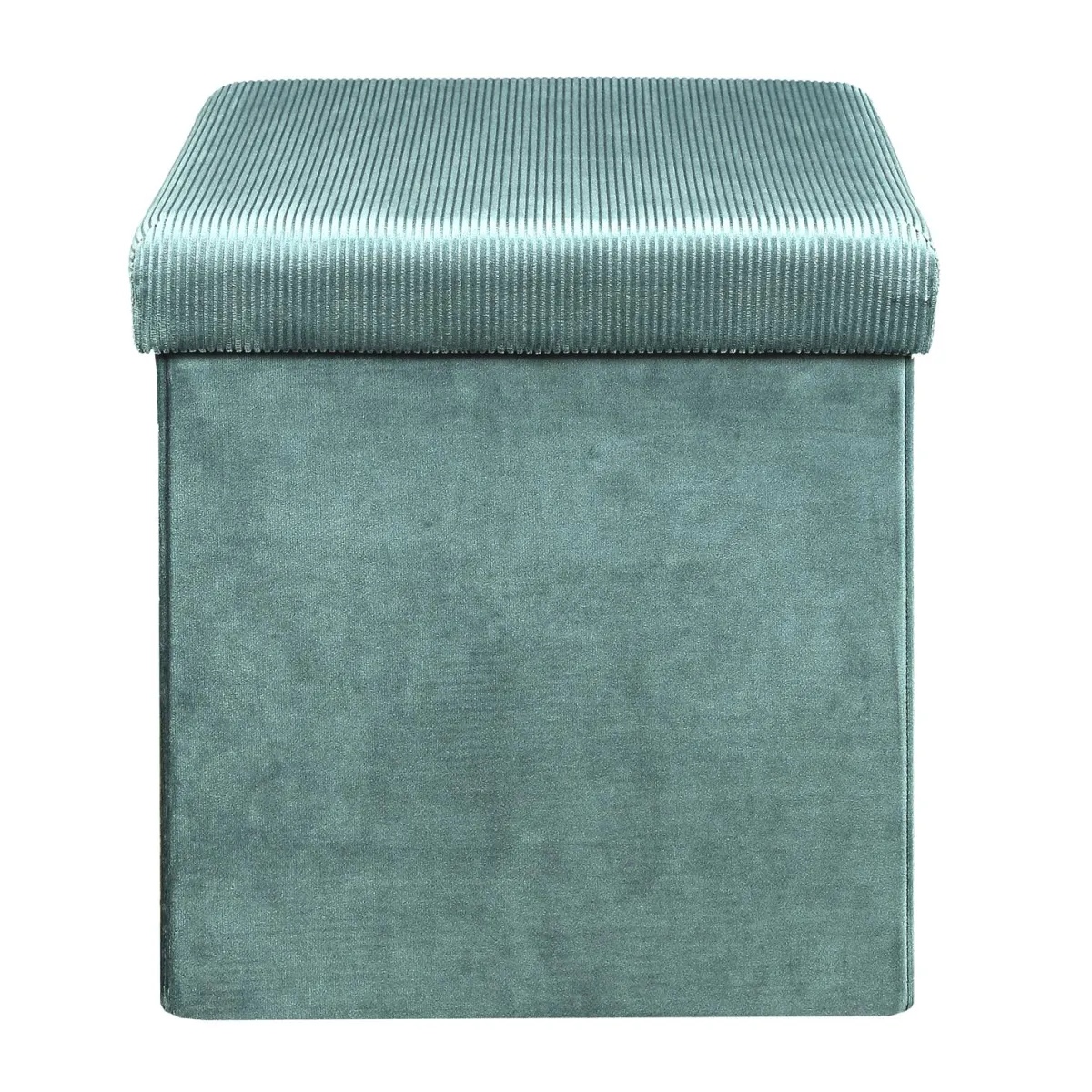 La Chaise Longue COFFRE POUF PLIABLE VELOURS COTELE GIULIA BLEU Store