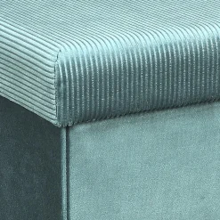 La Chaise Longue COFFRE POUF PLIABLE VELOURS COTELE GIULIA BLEU Store