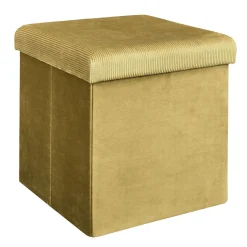 La Chaise Longue COFFRE POUF PLIABLE VELOURS COTELE GIULIA JAUNE Sale