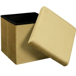 La Chaise Longue COFFRE POUF PLIABLE VELOURS COTELE GIULIA JAUNE Sale