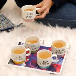 La Chaise Longue COFFRET DE 5 TASSES À CAFÉ SEMAINE Online
