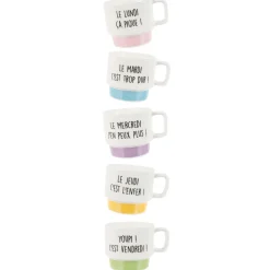 La Chaise Longue COFFRET DE 5 TASSES À CAFÉ SEMAINE Online