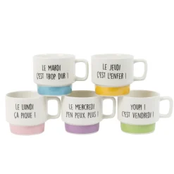 La Chaise Longue COFFRET DE 5 TASSES À CAFÉ SEMAINE Online
