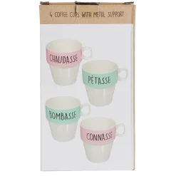La Chaise Longue COFFRET DE 4 TASSES A CAFE AVEC SUPPORT Sale