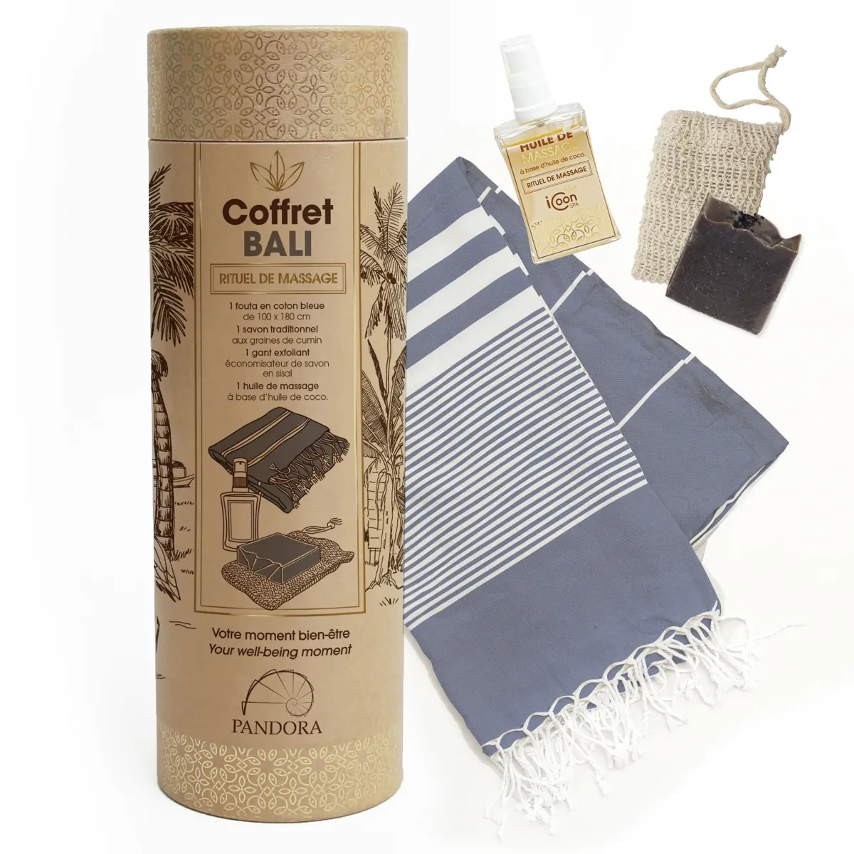 La Chaise Longue COFFRET FOUTA BALI INDIGO Discount