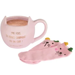 La Chaise Longue COFFRET MUG ET CHAUSSETTE CHAT Cheap
