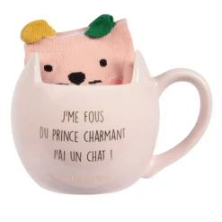 La Chaise Longue COFFRET MUG ET CHAUSSETTE CHAT Cheap