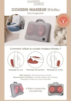 La Chaise Longue COUSSIN MASSEUR SHIATSU RECHARGEABLE Clearance