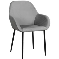 La Chaise Longue FAUTEUIL GIULIA GRIS FONCE VELOURS COTELE - Lot de 2 Flash Sale