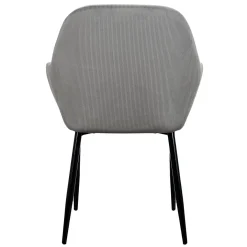 La Chaise Longue FAUTEUIL GIULIA GRIS FONCE VELOURS COTELE - Lot de 2 Flash Sale