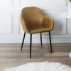 La Chaise Longue FAUTEUIL GIULIA JAUNE MOUTARDE VELOURS COTELE - Lot de 2 Clearance