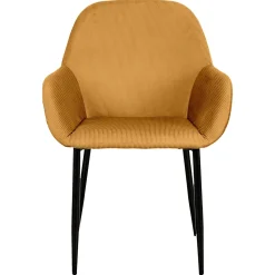La Chaise Longue FAUTEUIL GIULIA JAUNE MOUTARDE VELOURS COTELE - Lot de 2 Clearance