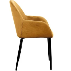 La Chaise Longue FAUTEUIL GIULIA JAUNE MOUTARDE VELOURS COTELE - Lot de 2 Clearance