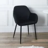 La Chaise Longue FAUTEUIL GIULIA NOIR VELOURS COTELE - Lot de 2 Store