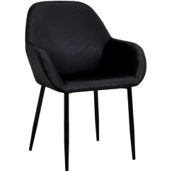 La Chaise Longue FAUTEUIL GIULIA NOIR VELOURS COTELE - Lot de 2 Store