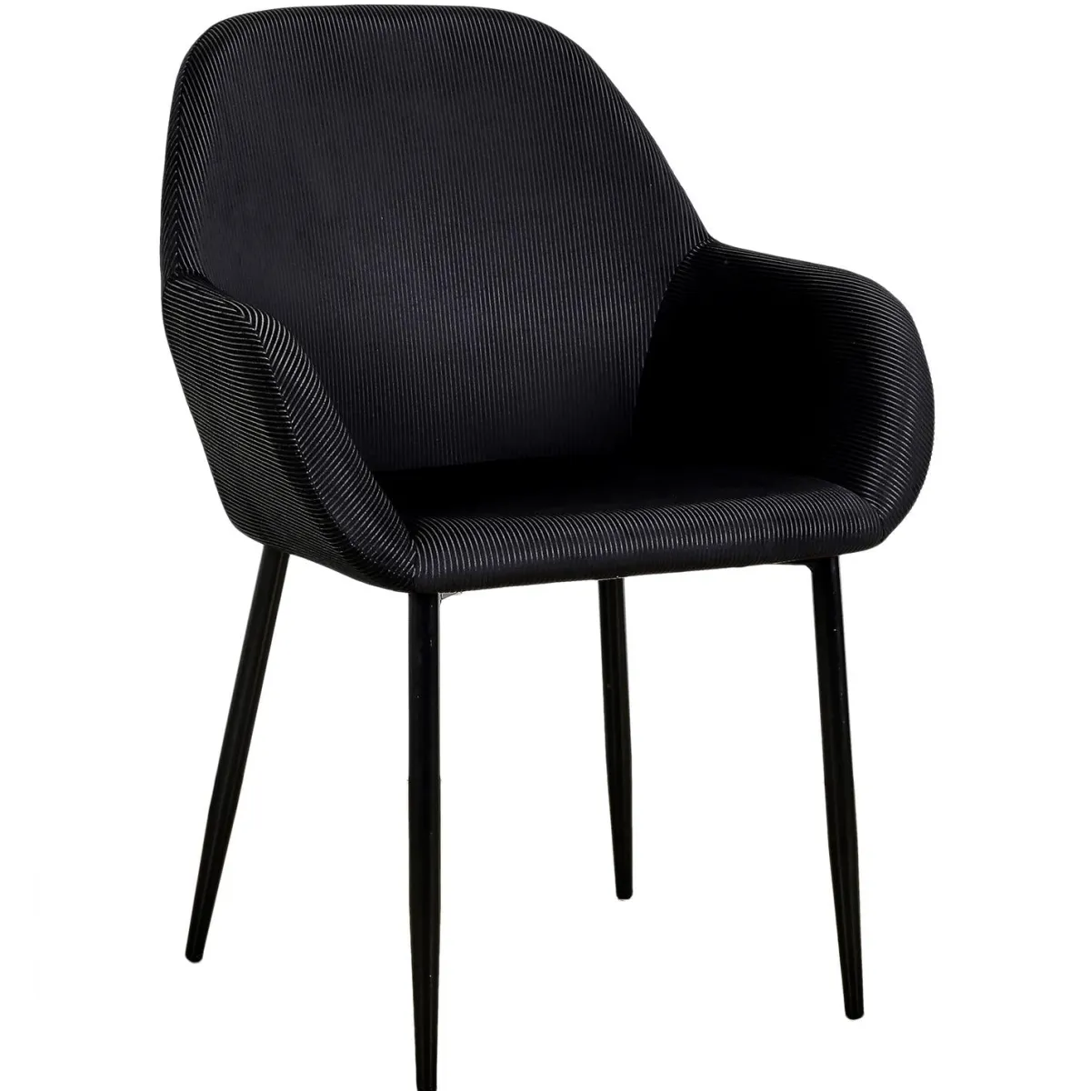 La Chaise Longue FAUTEUIL GIULIA NOIR VELOURS COTELE - Lot de 2 Store