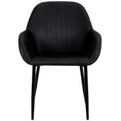 La Chaise Longue FAUTEUIL GIULIA NOIR VELOURS COTELE - Lot de 2 Store