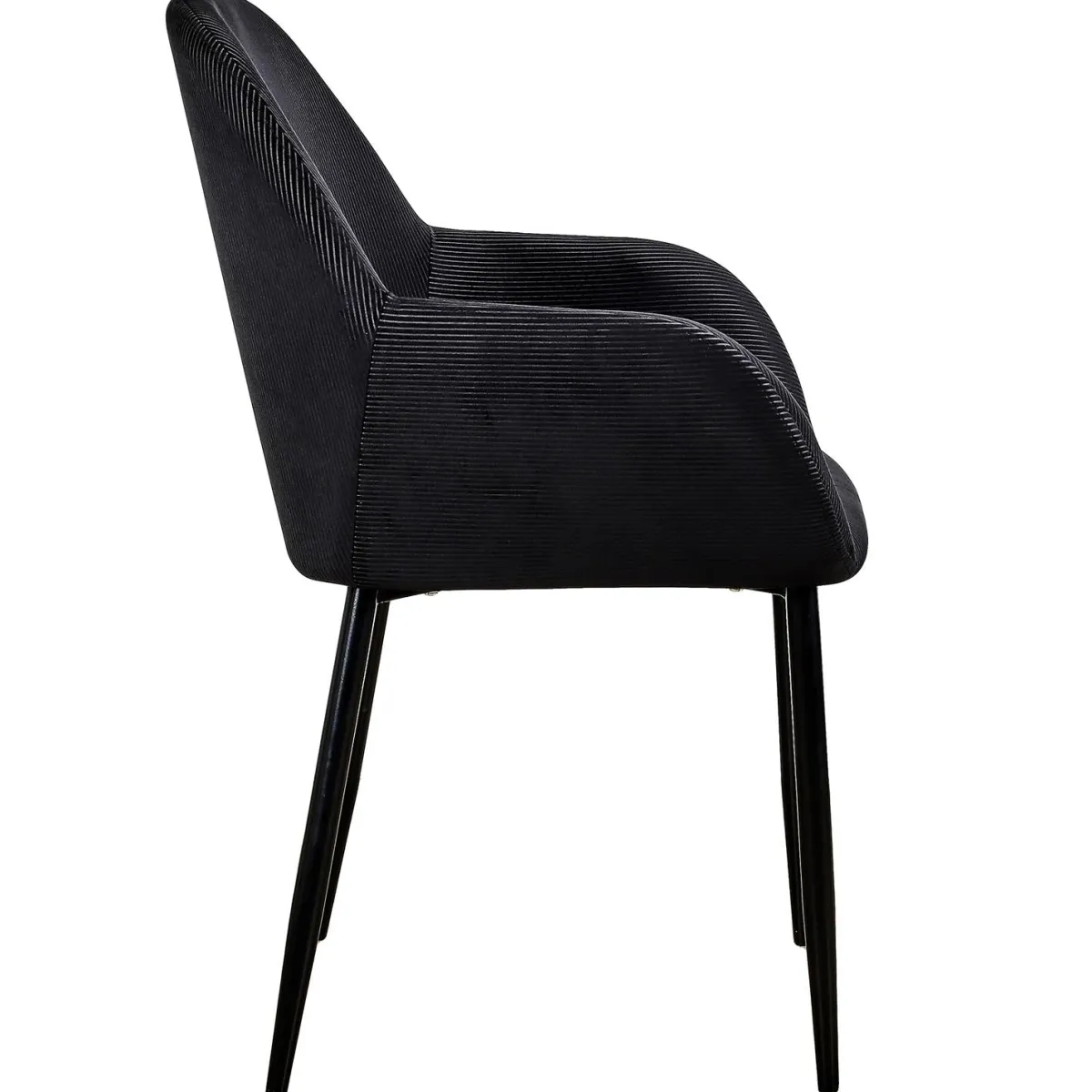 La Chaise Longue FAUTEUIL GIULIA NOIR VELOURS COTELE - Lot de 2 Store