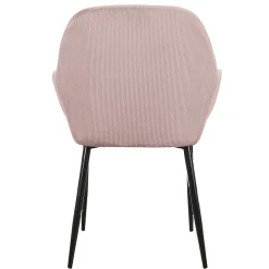 La Chaise Longue FAUTEUIL GIULIA ROSE VELOURS COTELE - Lot de 2 New