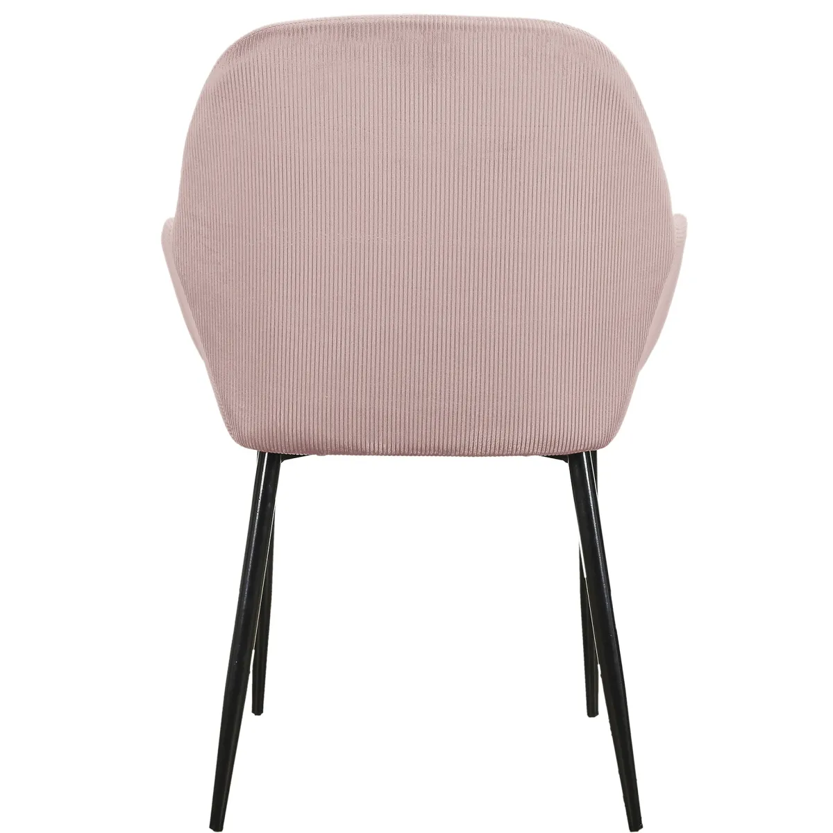 La Chaise Longue FAUTEUIL GIULIA ROSE VELOURS COTELE - Lot de 2 New