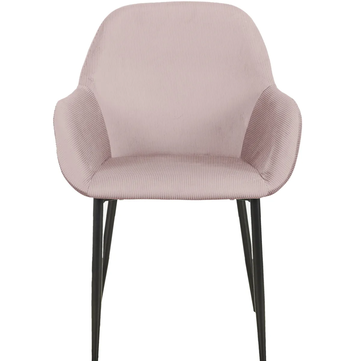La Chaise Longue FAUTEUIL GIULIA ROSE VELOURS COTELE - Lot de 2 New