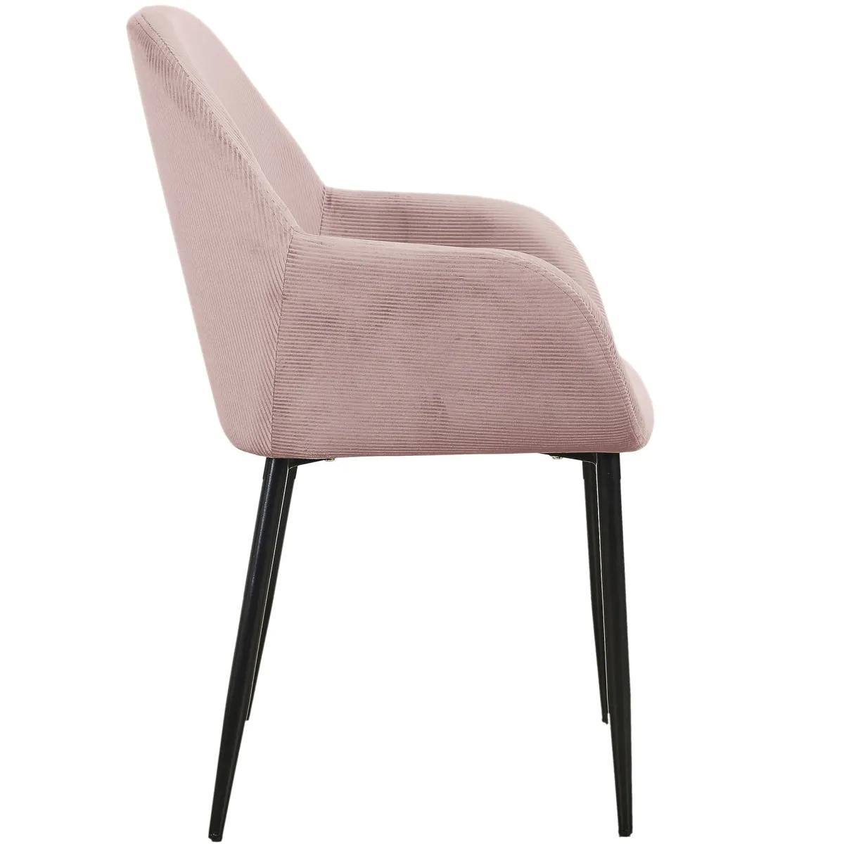 La Chaise Longue FAUTEUIL GIULIA ROSE VELOURS COTELE - Lot de 2 New
