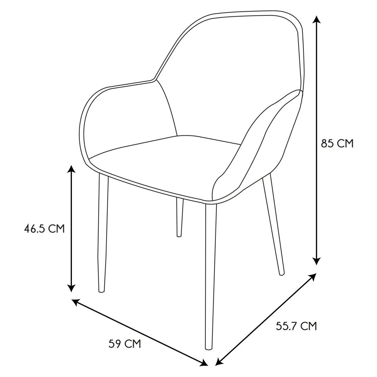 La Chaise Longue FAUTEUIL GIULIA ROSE VELOURS COTELE - Lot de 2 New