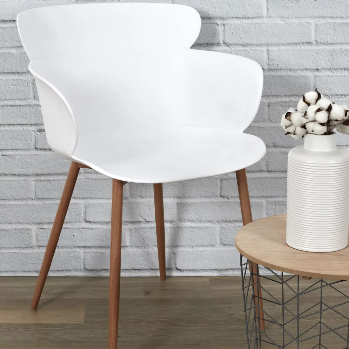 La Chaise Longue FAUTEUIL LORENS BLANC - Lot de 2 Outlet
