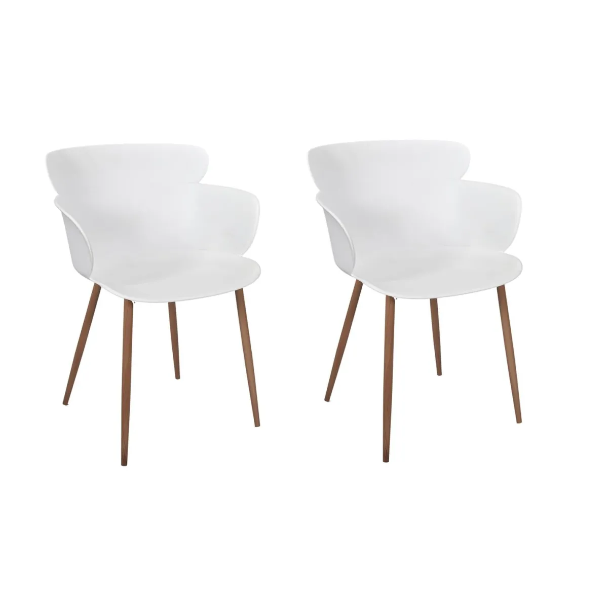 La Chaise Longue FAUTEUIL LORENS BLANC - Lot de 2 Outlet