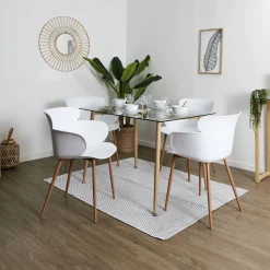 La Chaise Longue FAUTEUIL LORENS BLANC - Lot de 2 Outlet
